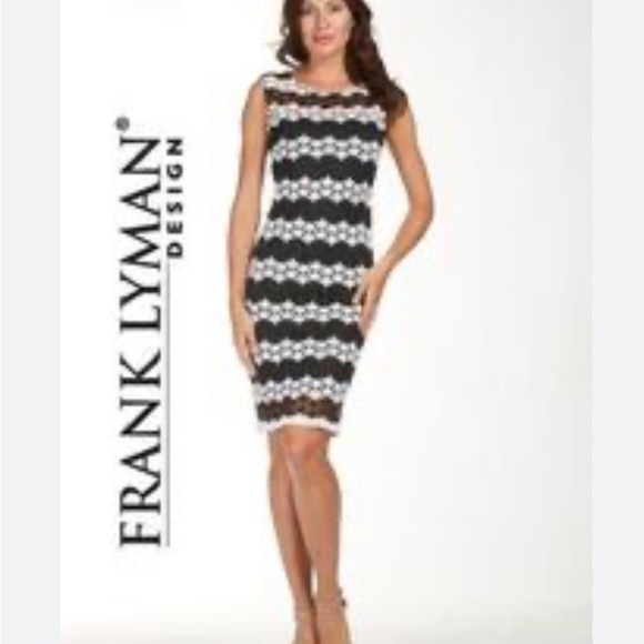 FRANK LYMAN crochet floral dress,some sheer parts, bodycon,colorblock, NWT,245$ - Picture 1 of 16